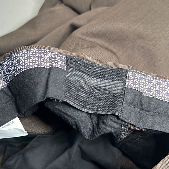 Enro Dark Brown Men’s Dress Slack Pants Formal Suit Khaki Office Casual Work NWT - Picture 5 of 11